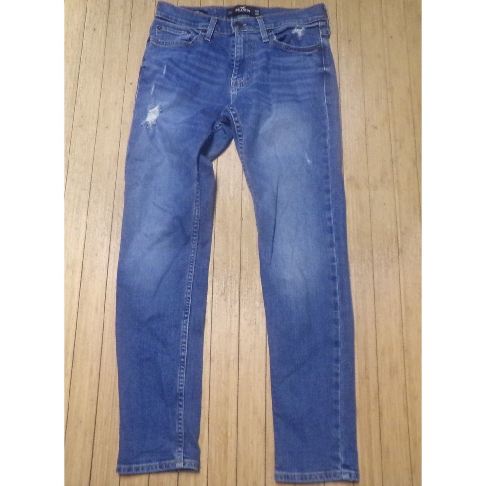 Hollister Epic Flex Skinny Jeans Mens 28x30 Medium Wash Distressed Denim